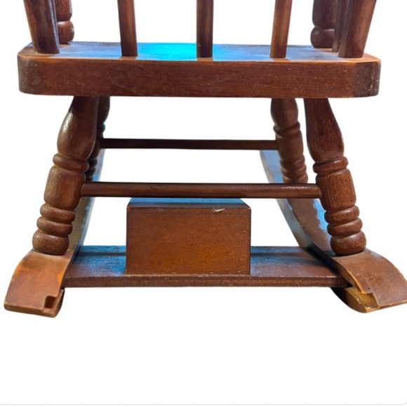 Miniature Doll baby Wooden musical Doll Rocking Chair - Picture 8 of 12